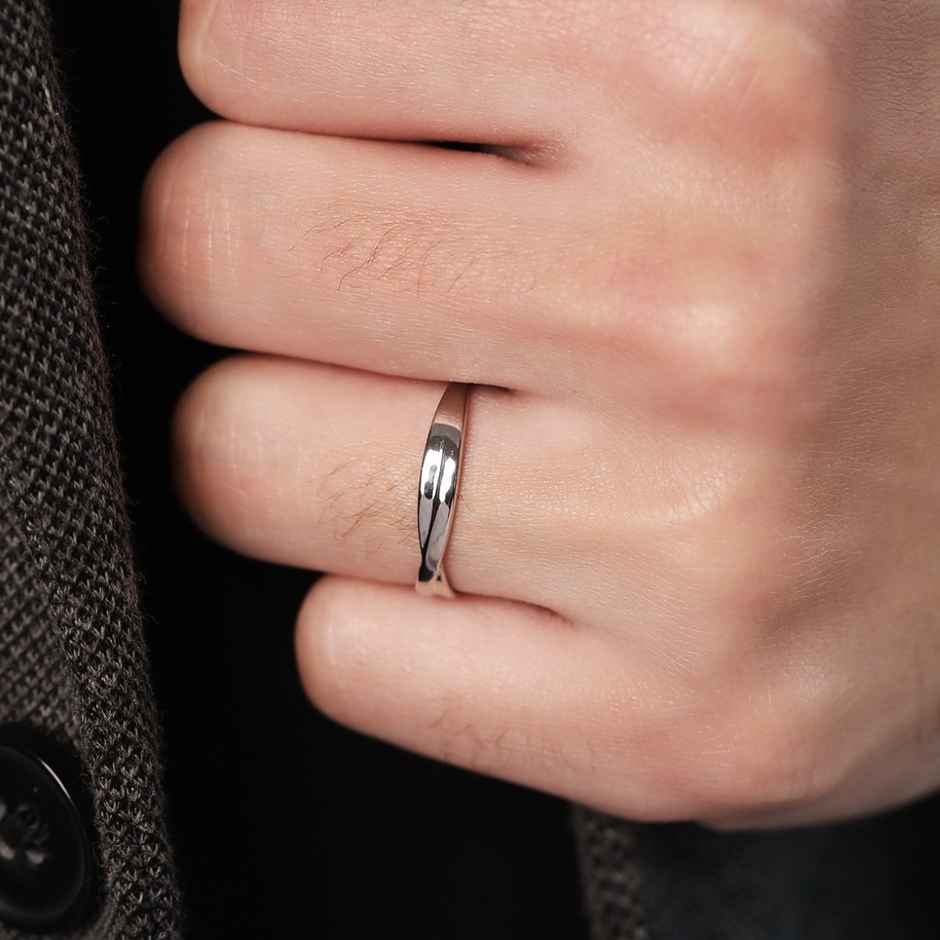 Zavya SolidRhodium Plated 925 Sterling Silver Ring