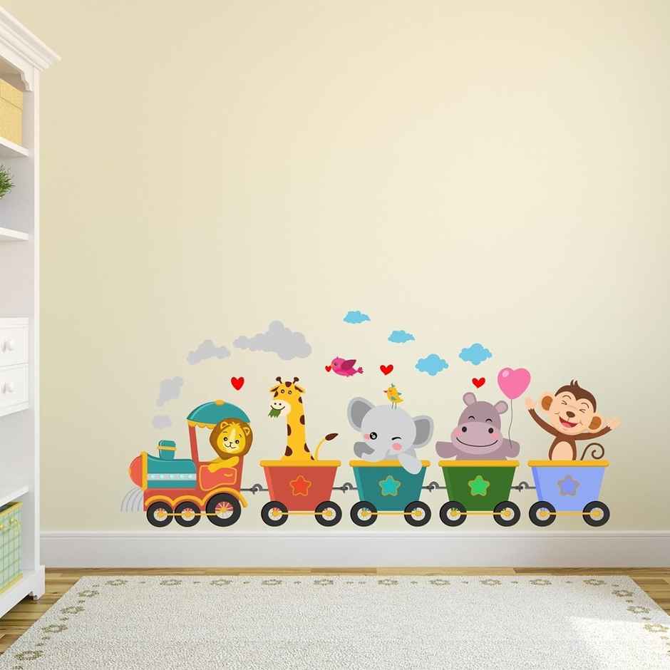 PrettyKrafts Jungle Safari Wall Sticker | Colourful & Decorative