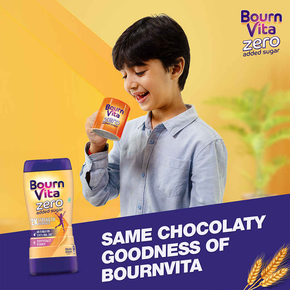 Cadbury Bournvita Zero Added Sugar Nutrition Drink Jar