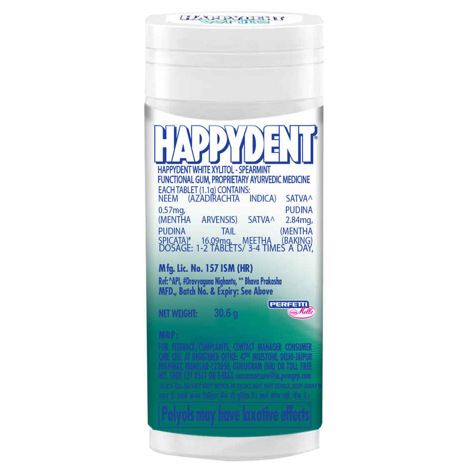 Happydent White Sugarfree Spearmint Chewing Gum Pocket Bottle