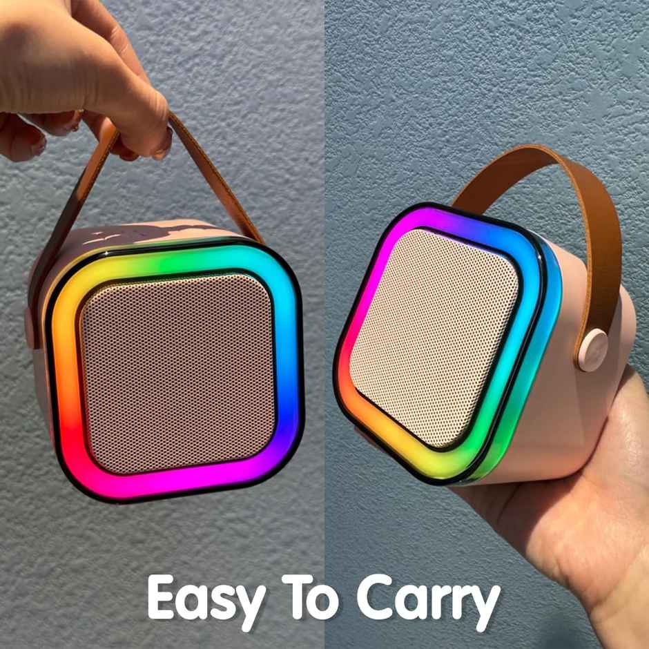 Wembley Mini Portable Bluetooth Karaoke Speaker With Wireless Microphone And Dynamic Lights