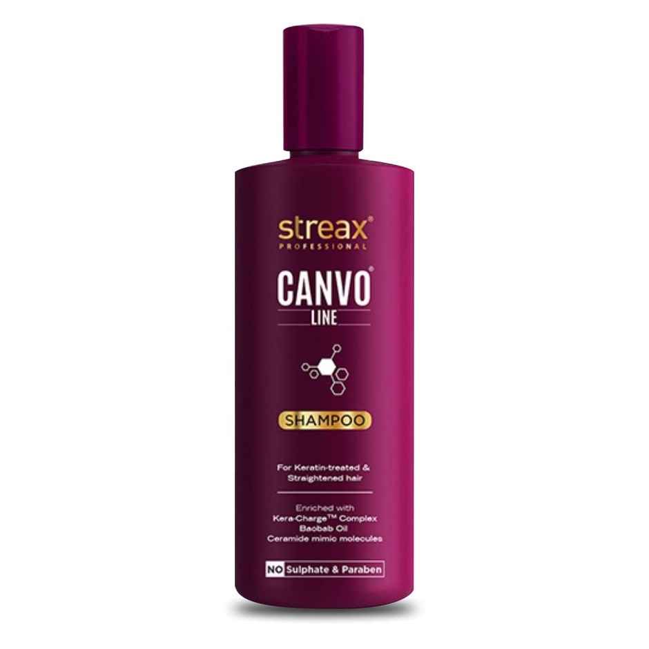 Streax Professional Canvoline Shampoo For Straightened Hair, With Kera-Charge & Baobab Oil