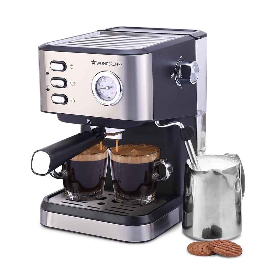 Wonderchef Regenta Espresso Coffee Machine, 19-Bar, Make Espressos, Cappuccinos & Lattes At Home