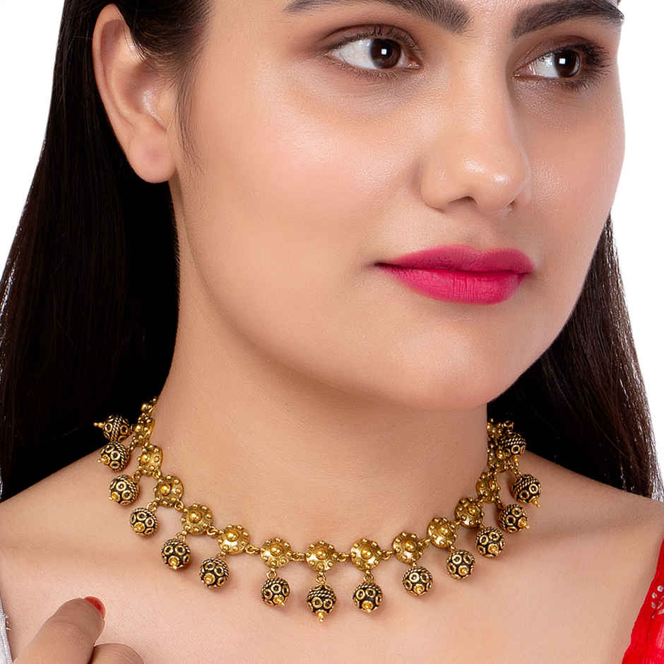 Voylla Rava Ball Ball Drop Choker Necklace