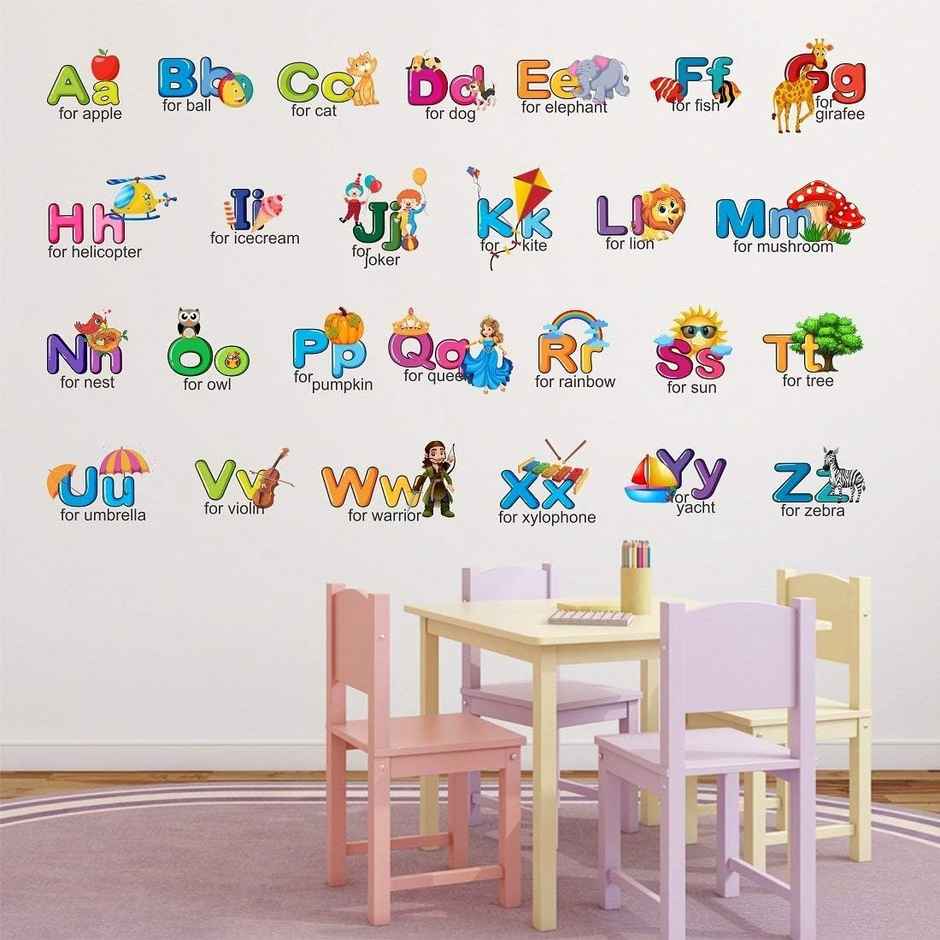 PrettyKrafts Alphabets Wall Sticker