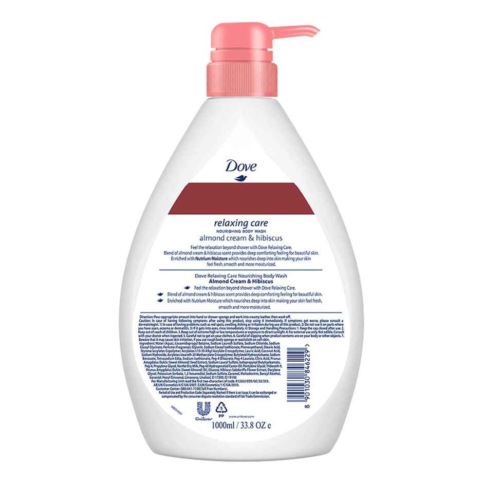 Dove Nourishing Body Wash | Almond Cream & Hibiscus | For Smooth Skin