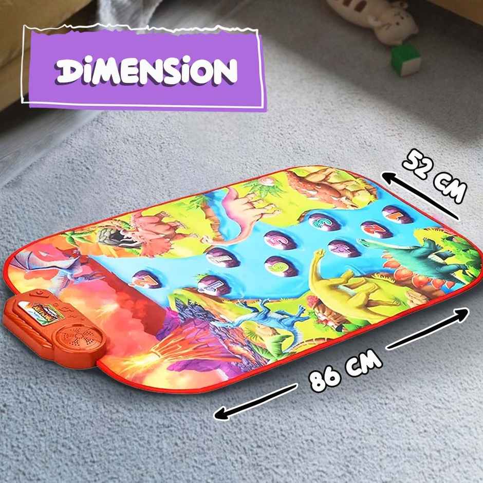 Wembley Dinosaur Musical Mat for Kids Baby Piano Play Mat Musical Keyboard with 8 Animal Sounds