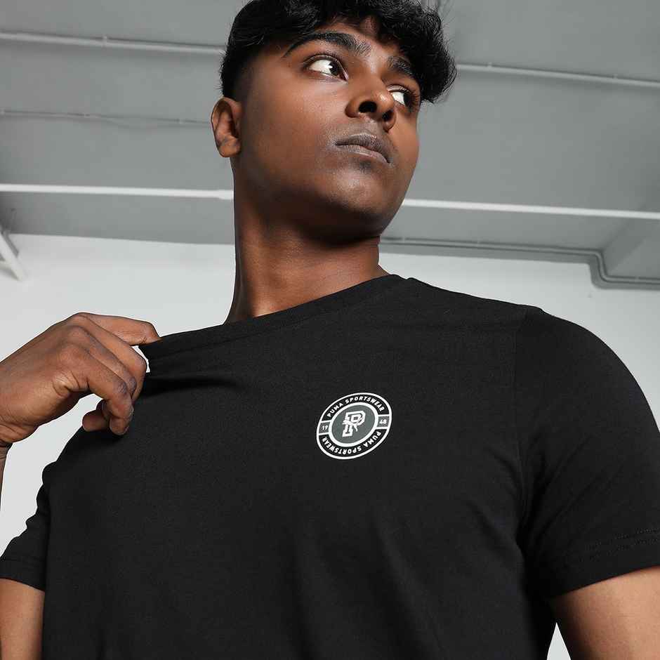 Puma Men's Round Graphic SS Tee | Black - M