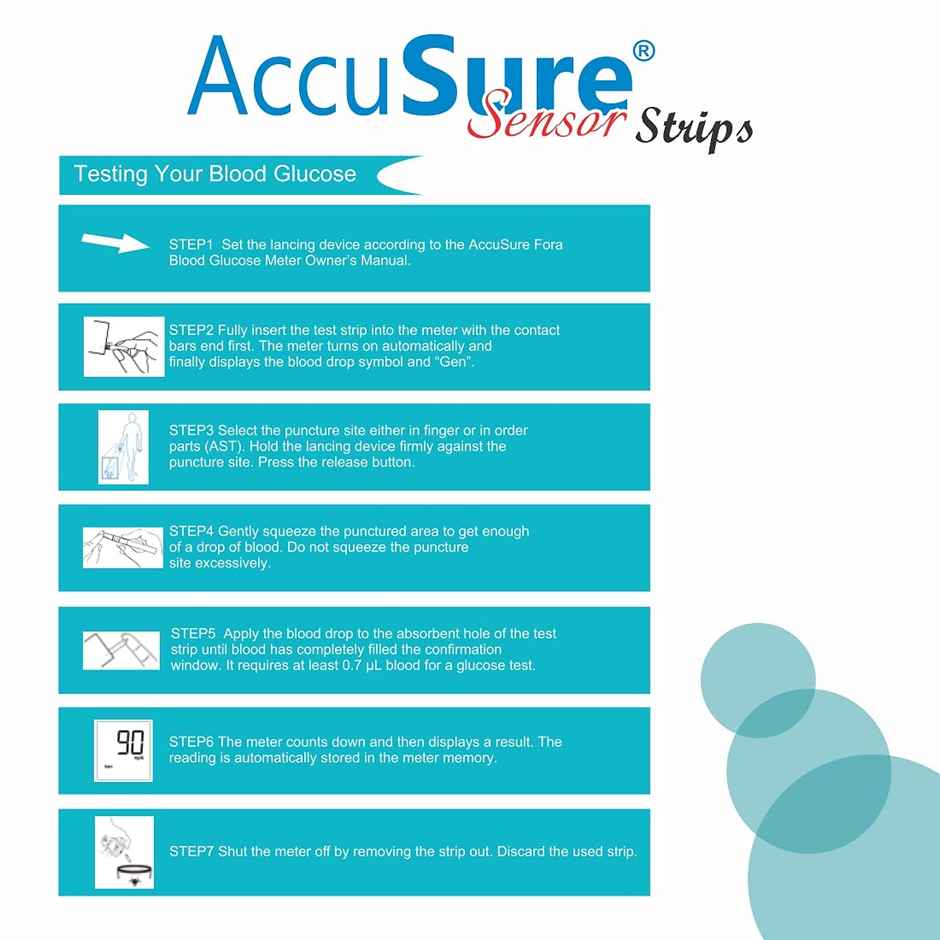 AccuSure Sensor Blood Glucose Test Strip