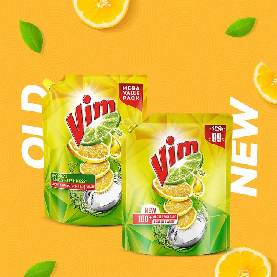 Vim Lemon Dishwash Liquid Gel Refill Pouch Combo 