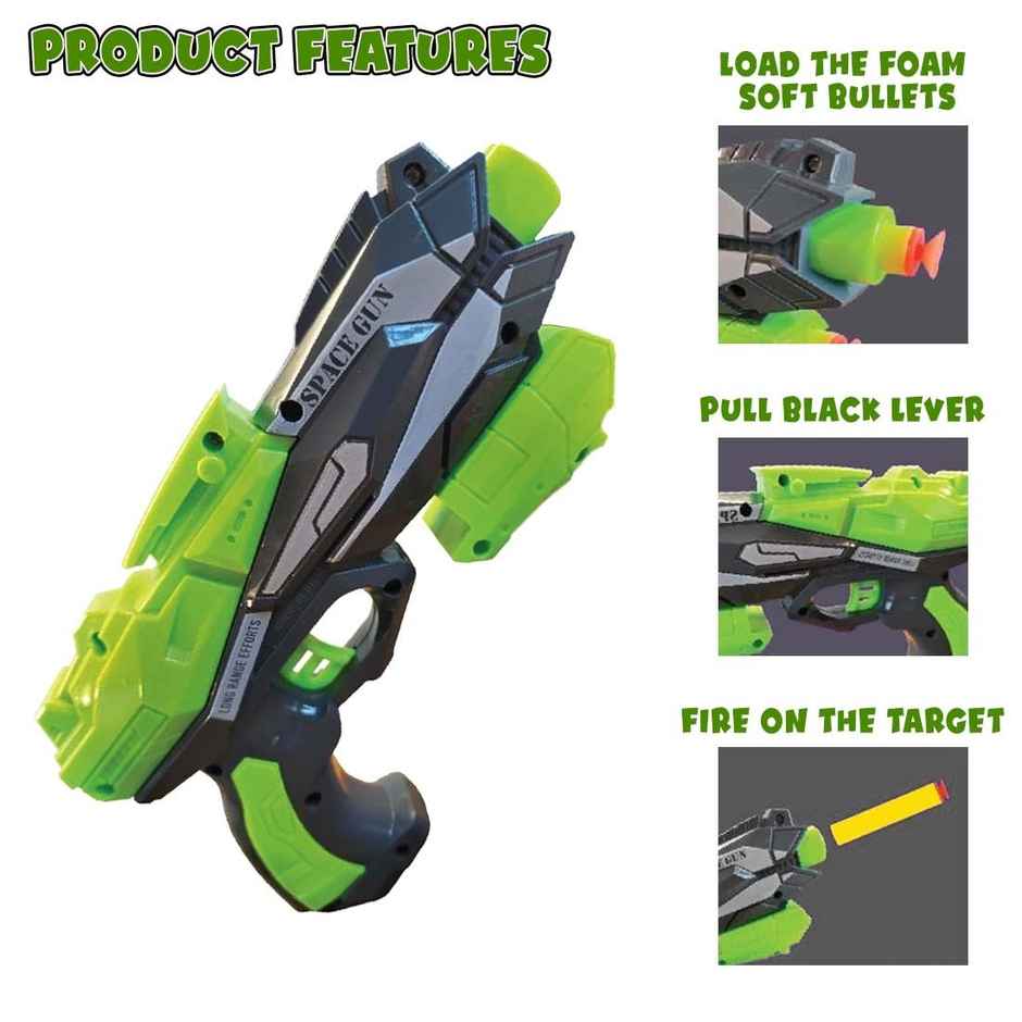 Wembley Thunder Striker Space Gun with 6 Bullets | Pull Back | Buckle Board Machine For Kids