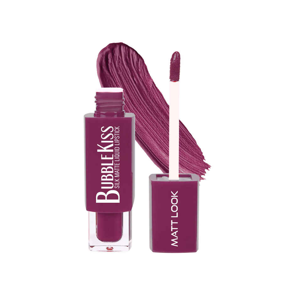 Mattlook Bubble Kiss Silk Matte Liquid Lipstick with Shea Butter & Jojoba Oil | Cosy Mauve