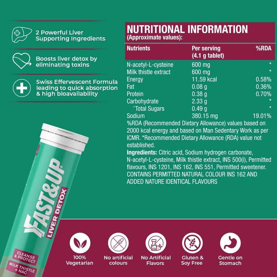 Fast&Up Liver Detox - After Party Liver Detox from Alcohol Toxins - Mixed Berry Flavour