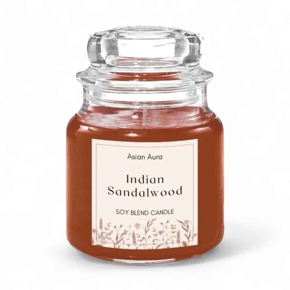 Scented Jar Candle | Indian Sandalwood | Fragranced 70G Wax | Asian Aura