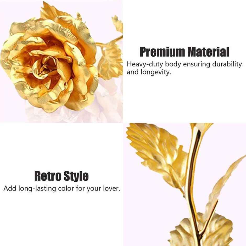 Gold Plated Artificial Rose Flower | Teachers Day Special | Party Propz