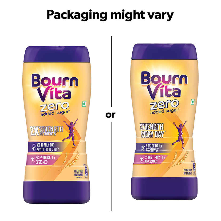 Cadbury Bournvita Zero Added Sugar Nutrition Drink Jar