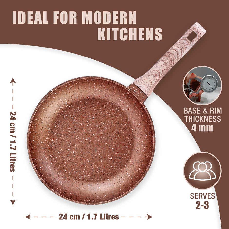 Wonderchef Duralife Die-Cast Non-Stick Fry Pan Copper 24 Cm