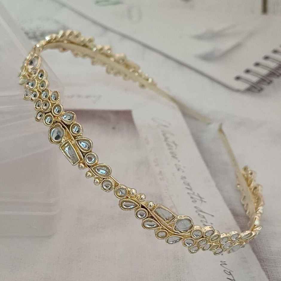 Hairband Stone And Moti Gold