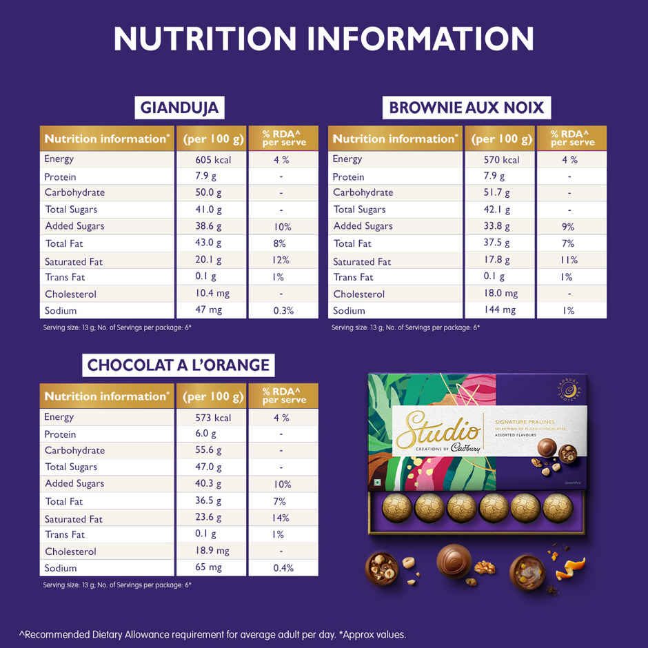 Cadbury Studio Assorted Flavours Signature Pralines Chocolate