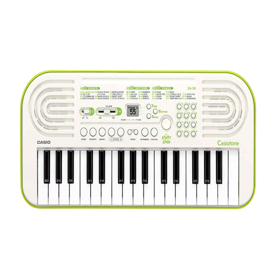 Casiotone Mini Keyboard SA-50 with Piano tones | White