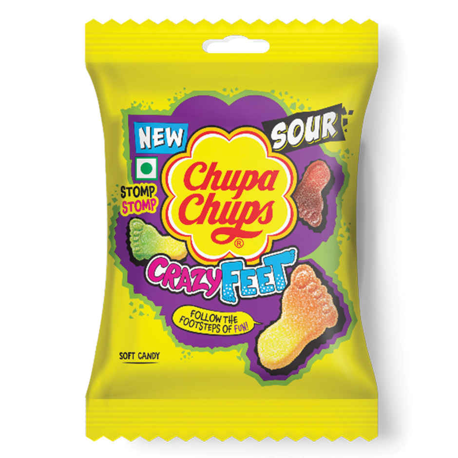 Chupa Chups Sour Crazy Feet Assorted Flavour Soft Candy Combo 