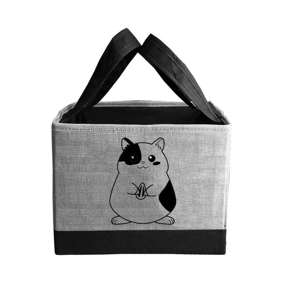 PrettyKrafts Jute Grey Toy Storage Box - Kids Organizer Bin for Toys, Books & Clothes
