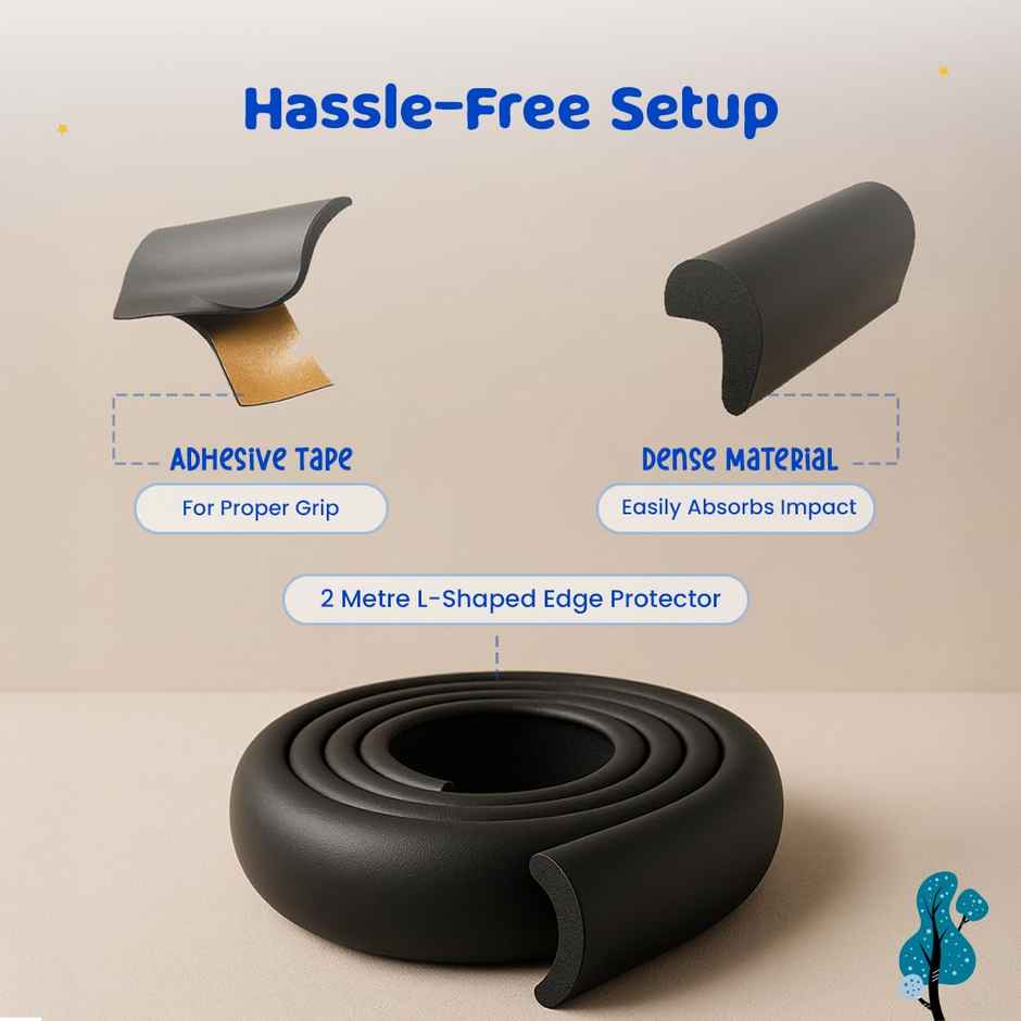 Bumtum Multipurpose Baby Safety Edge Guard | Black