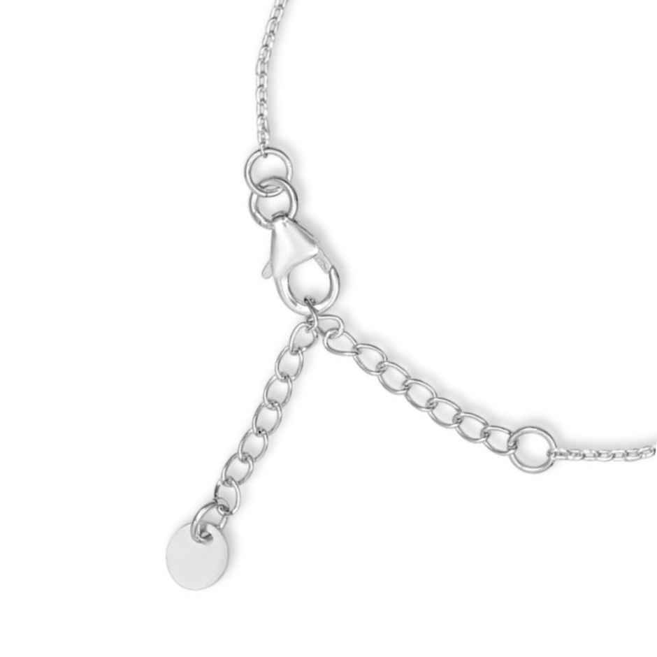 Zavya Leaf CZ Rhodium Plated 925 Sterling Silver Chain Bracelet Gift Hamper