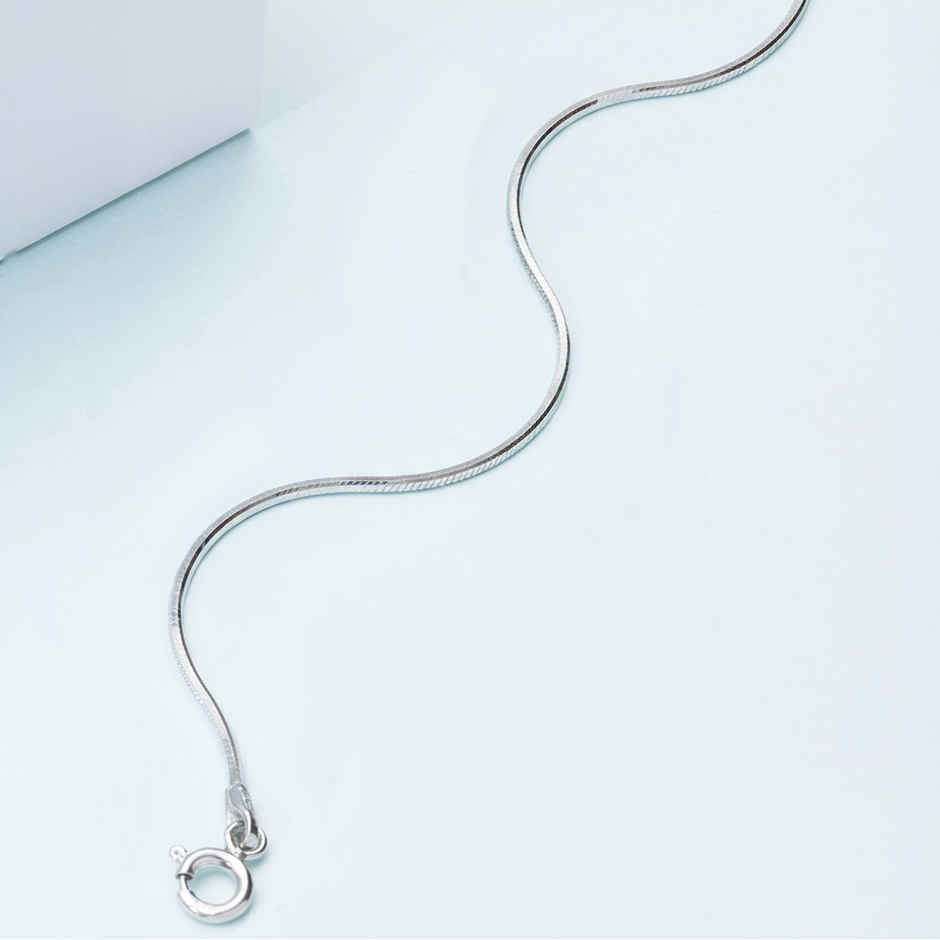 Zavya SolidRhodium Plated 925 Sterling Silver Chain Anklet