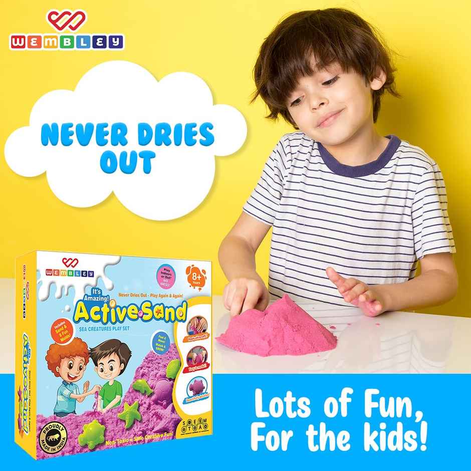 Wembley Active Sand Art For Kids Craft Activity Kit Kinetic Sand For Kids With Moulds