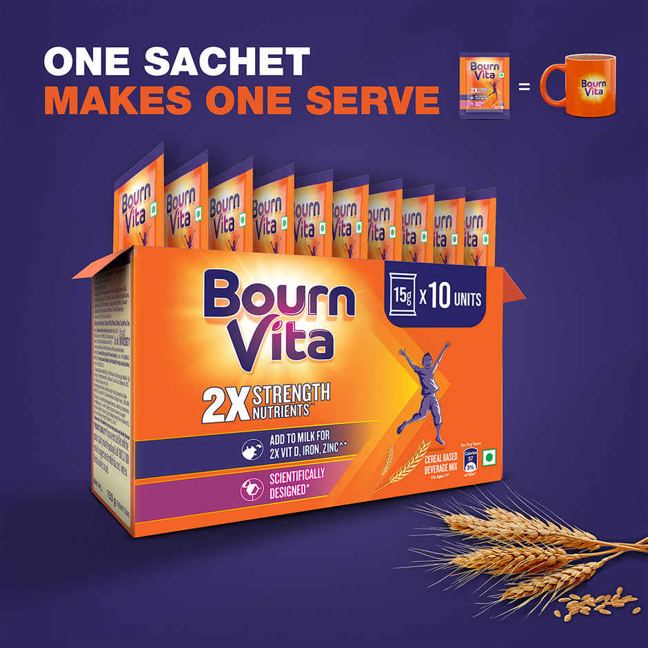 Bournvita Chocolate Nutrition Drink | Pack of 10 Sachets