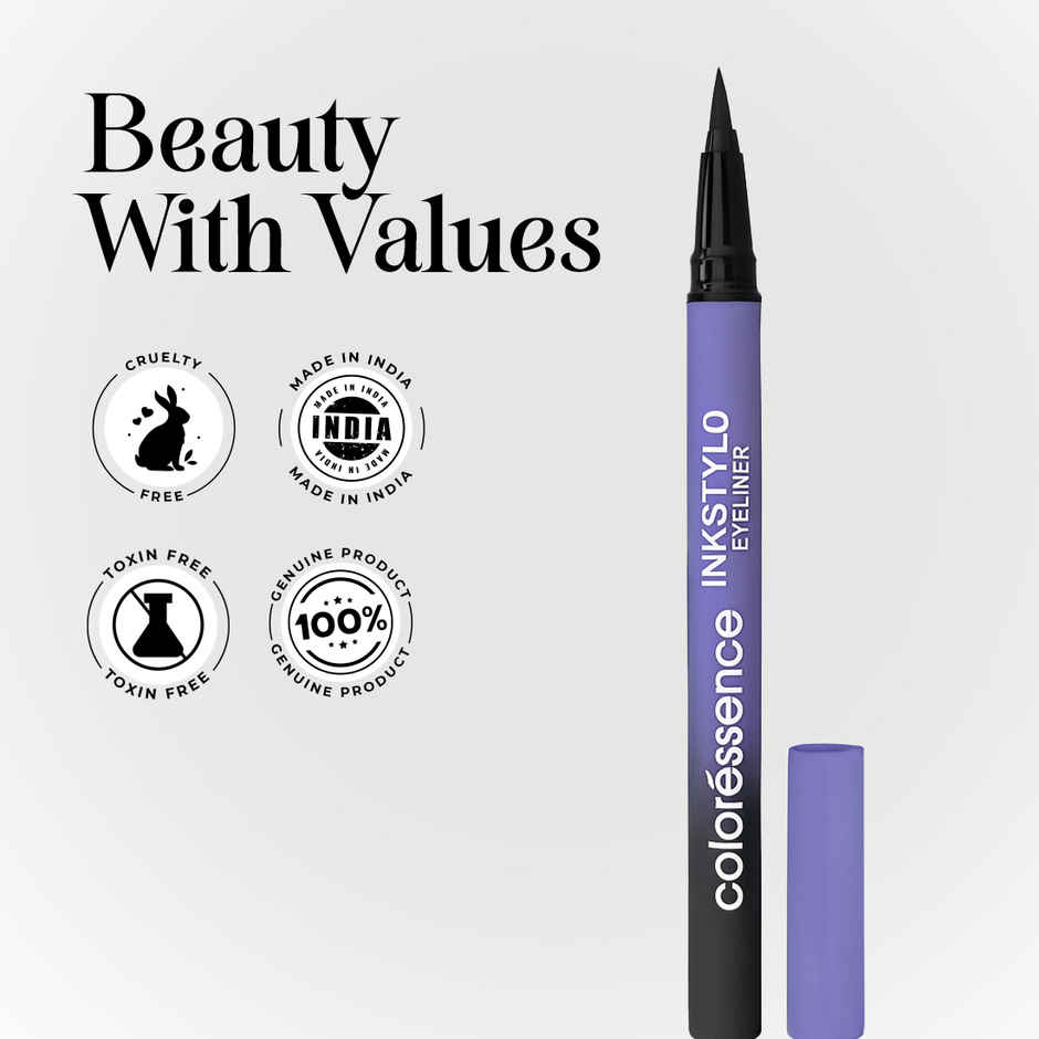 Coloressence Ink Stylo Sketch Pen Eyeliner | Black|Waterproof|Smudgeproof|Quick Dry|Long Lasting