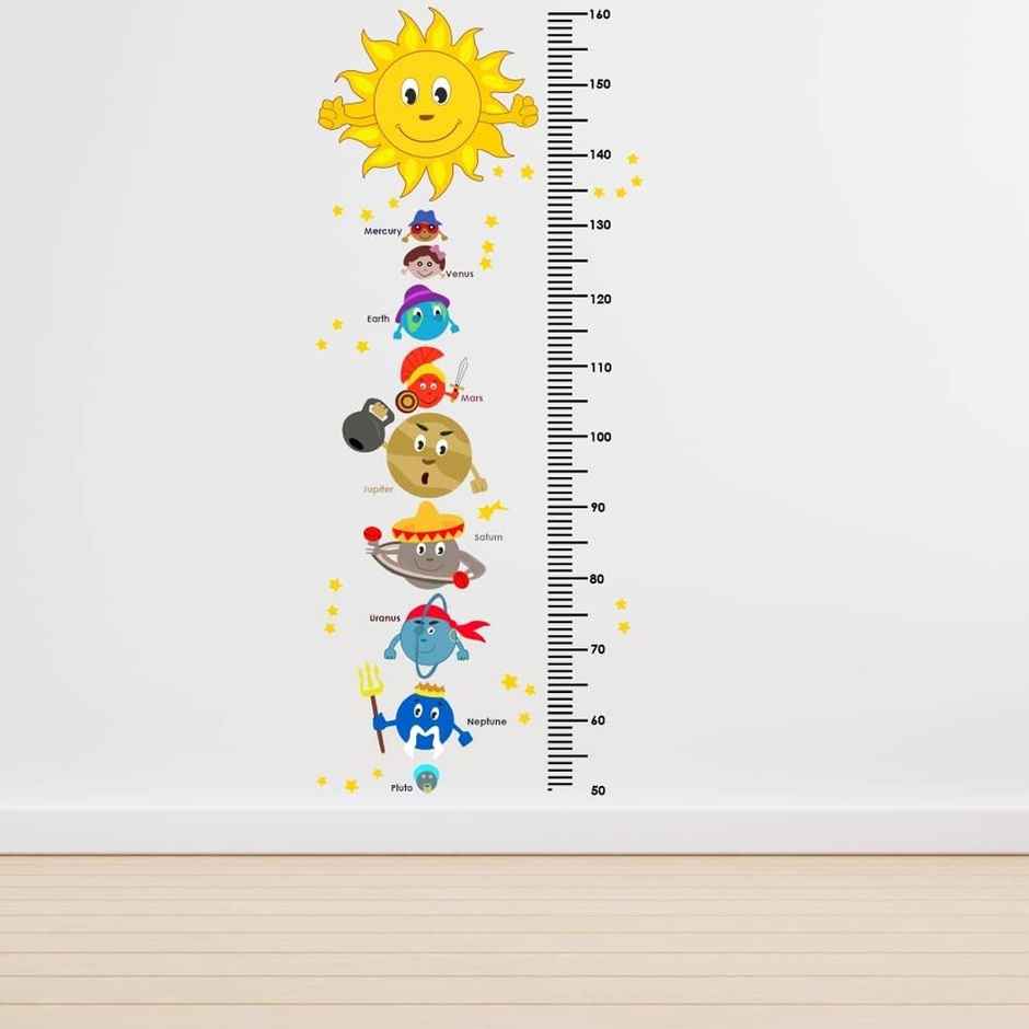 PrettyKrafts Solar System Height Measurement Wall Sticker