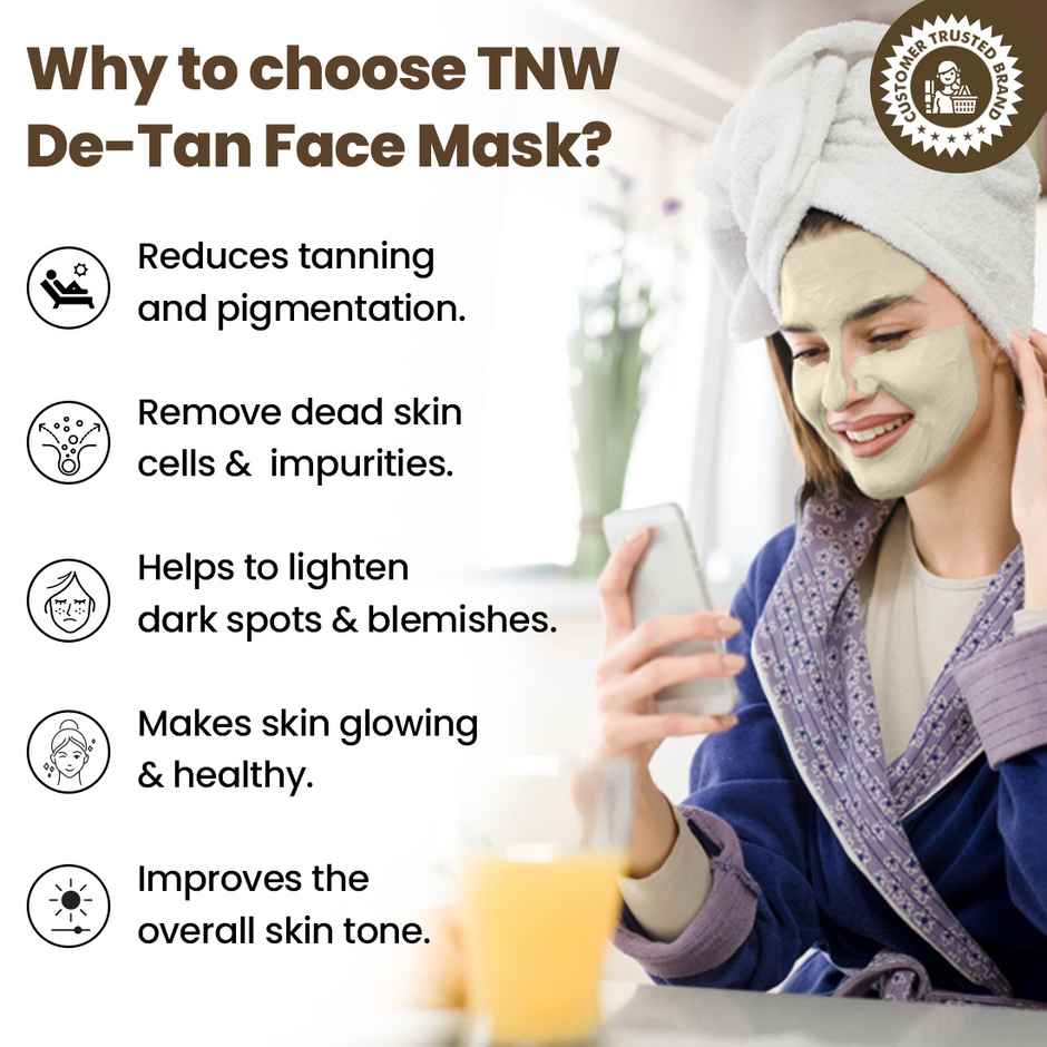 TNW The Natural Wash De-Tan Face Pack for Glowing Skin and Tan Removal with Orange Extract