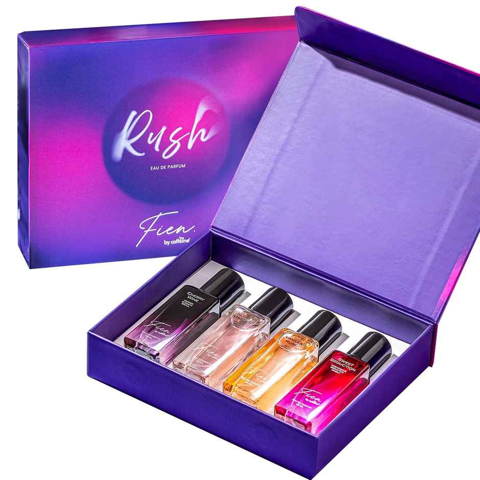 mCaffeine Fien Rush | Perfume Gift Set For Women | 12 Hrs Longlasting - Vanilla Muse Cherry Wine