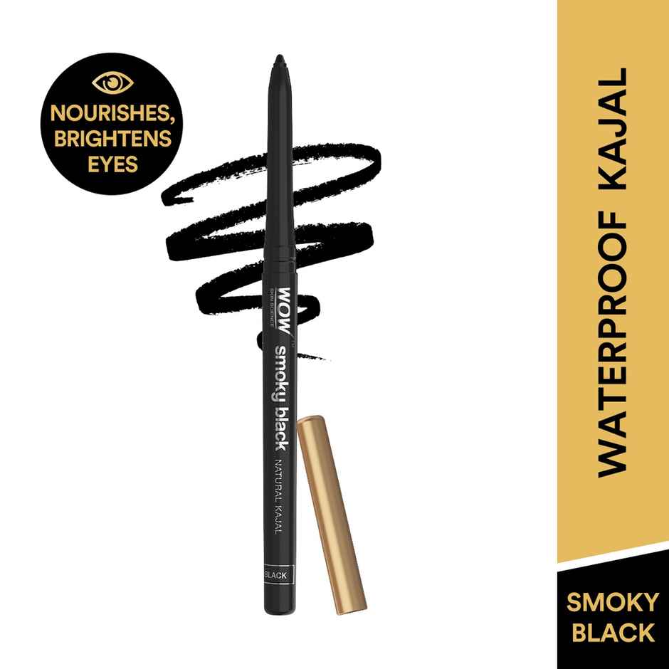 Wow Skin Science Smoky Black 90% Natural Kajal Water Proof & Smudge Proof Long Lasting