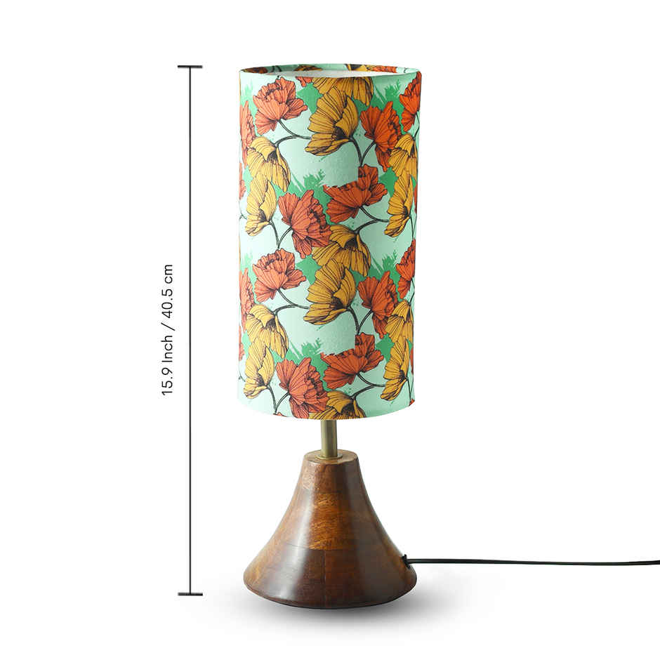 ExclusiveLane Autumn Glow Mango Wood Table Lamp Handcrafted - 40.5 cm