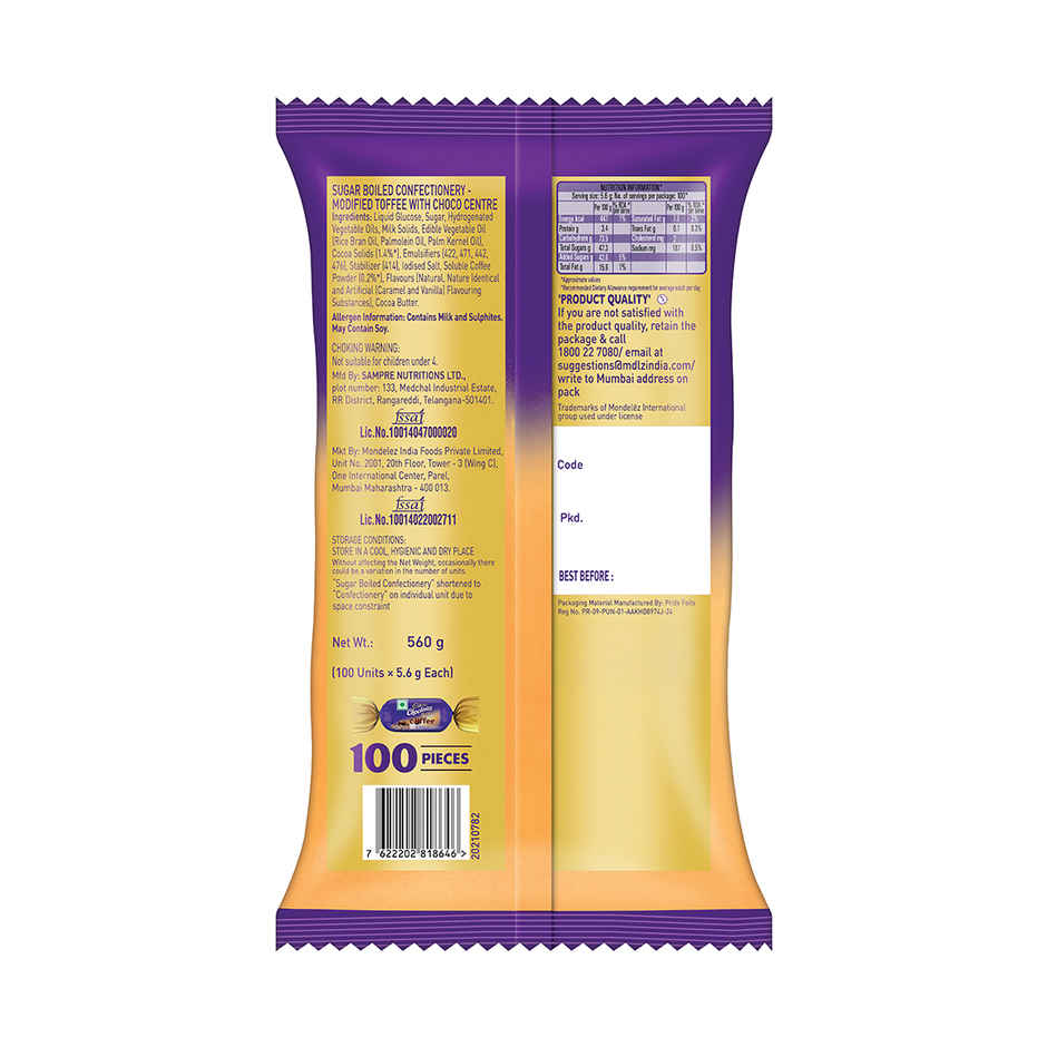 Cadbury Choclairs Gold Coffee Candy (100 candies)