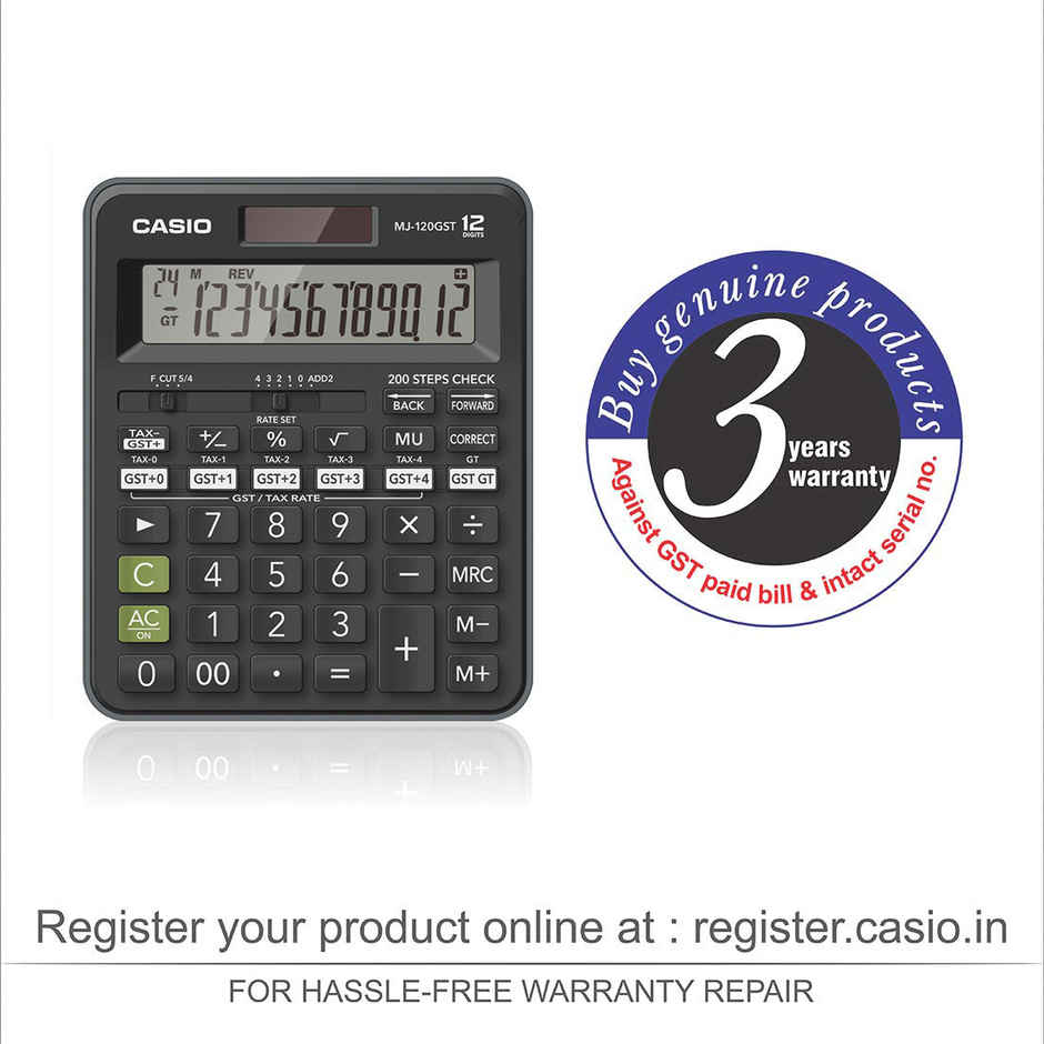 Casio MJ-120GST GST Calculator | Black