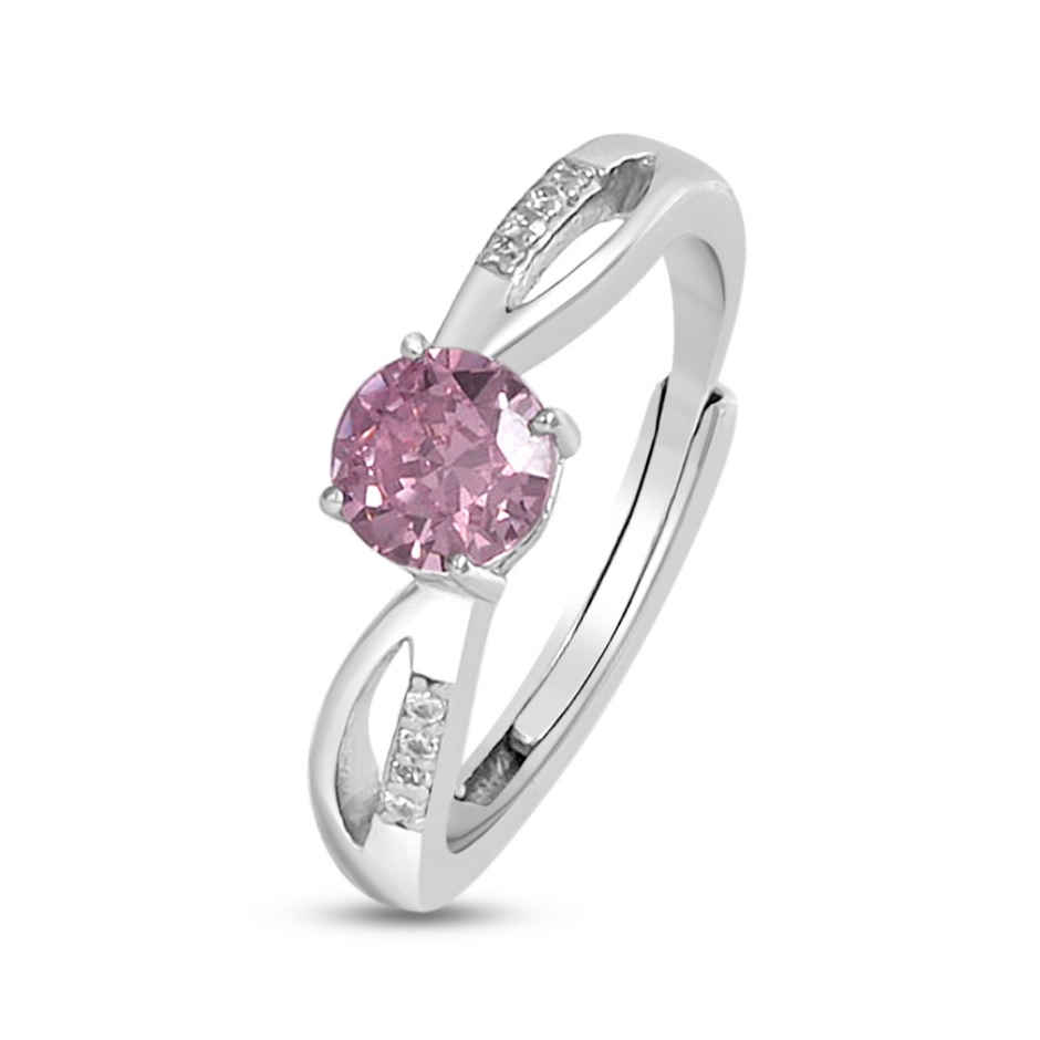 Zavya Solitaire CZ Rhodium Plated 925 Sterling Silver Ring