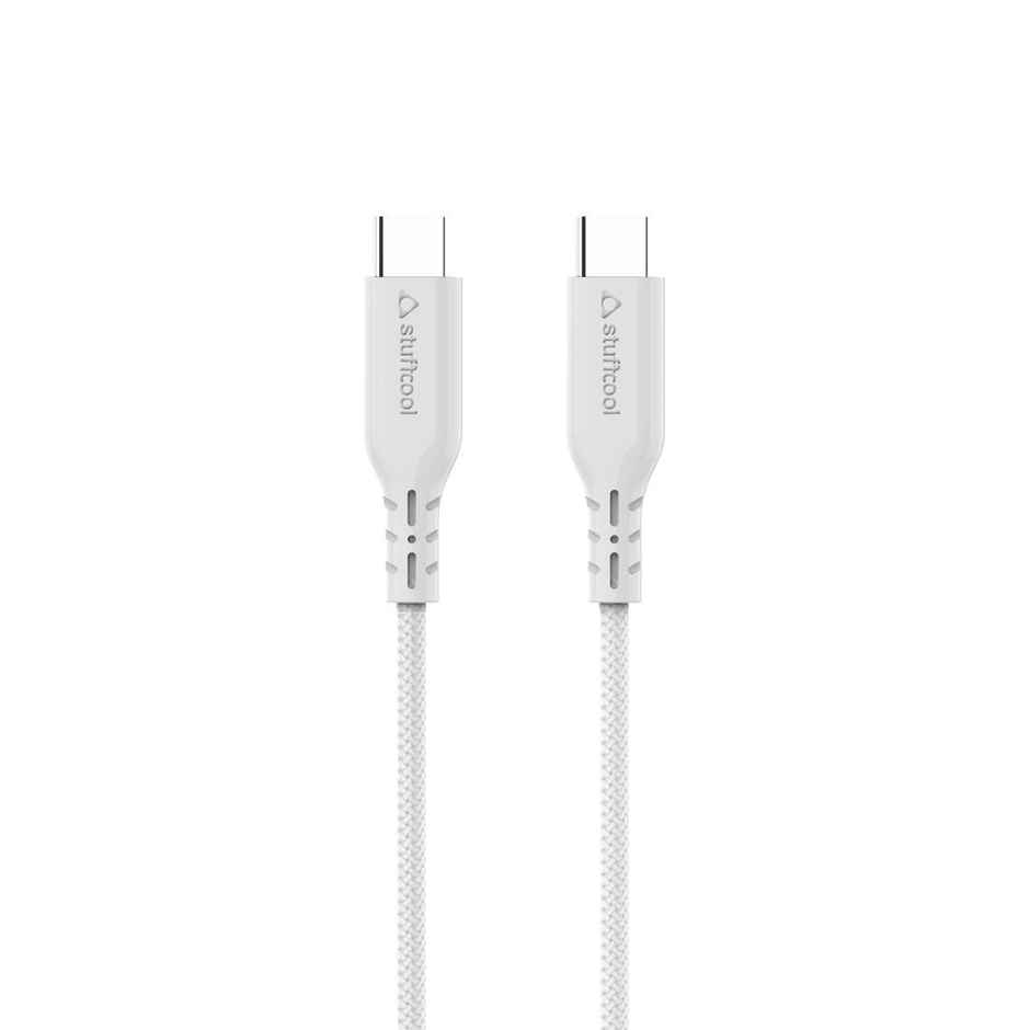 Stuffcool Alto USB Cable - White | PET Braided | Long Strain Relief
