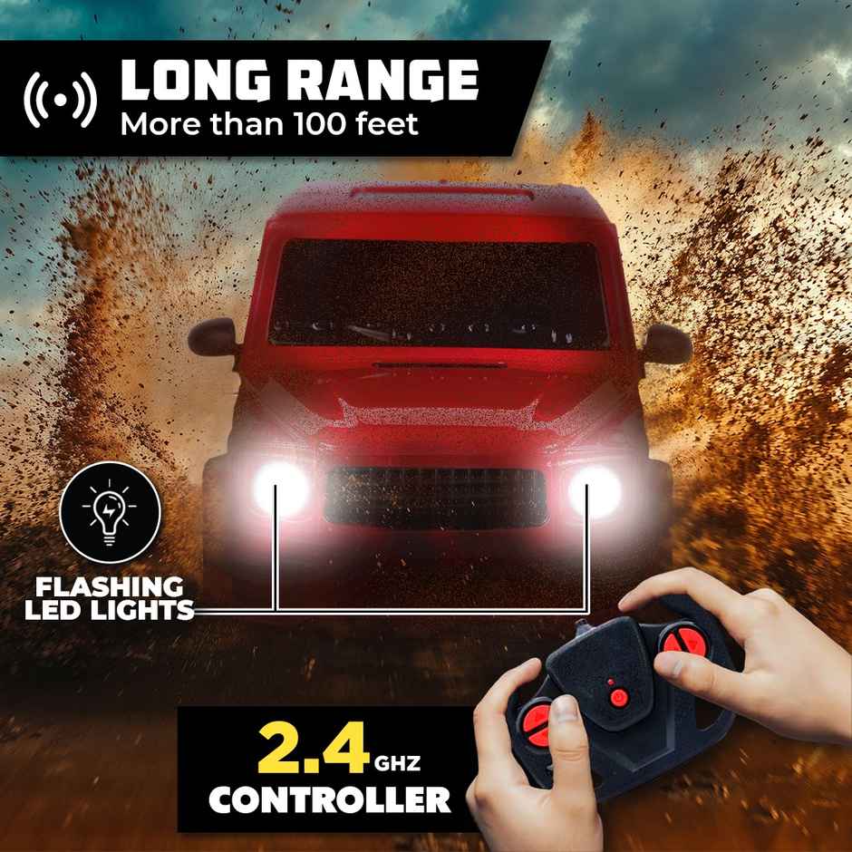 Wembley G Wagon RC Car High Speed Remote Control Car for Kids Rechargeable Car - Red