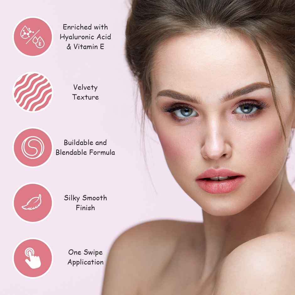 Mattlook Cheek Stain Mousse Face Blush | Hyaluronic Acid & Vitamin E | Long Lasting | Roseate 03