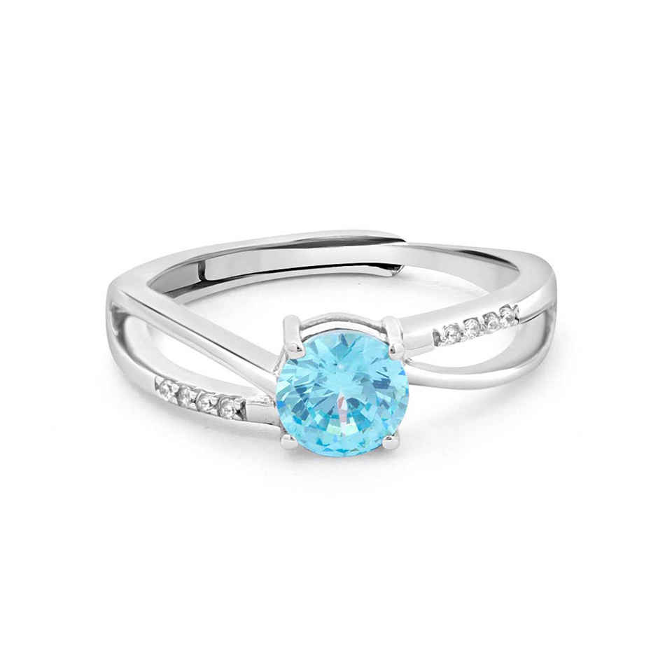 Zavya Solitaire CZ Rhodium Plated 925 Sterling Silver Ring | RNG-40376-R