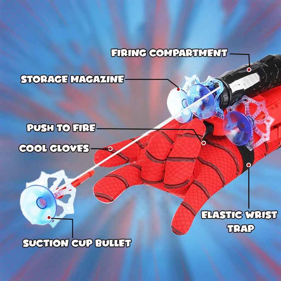 Wembley Spider Web Shooter Toys For Kids Gadget Avengers Toys For Boys Gloves Launcher Wrist Toy