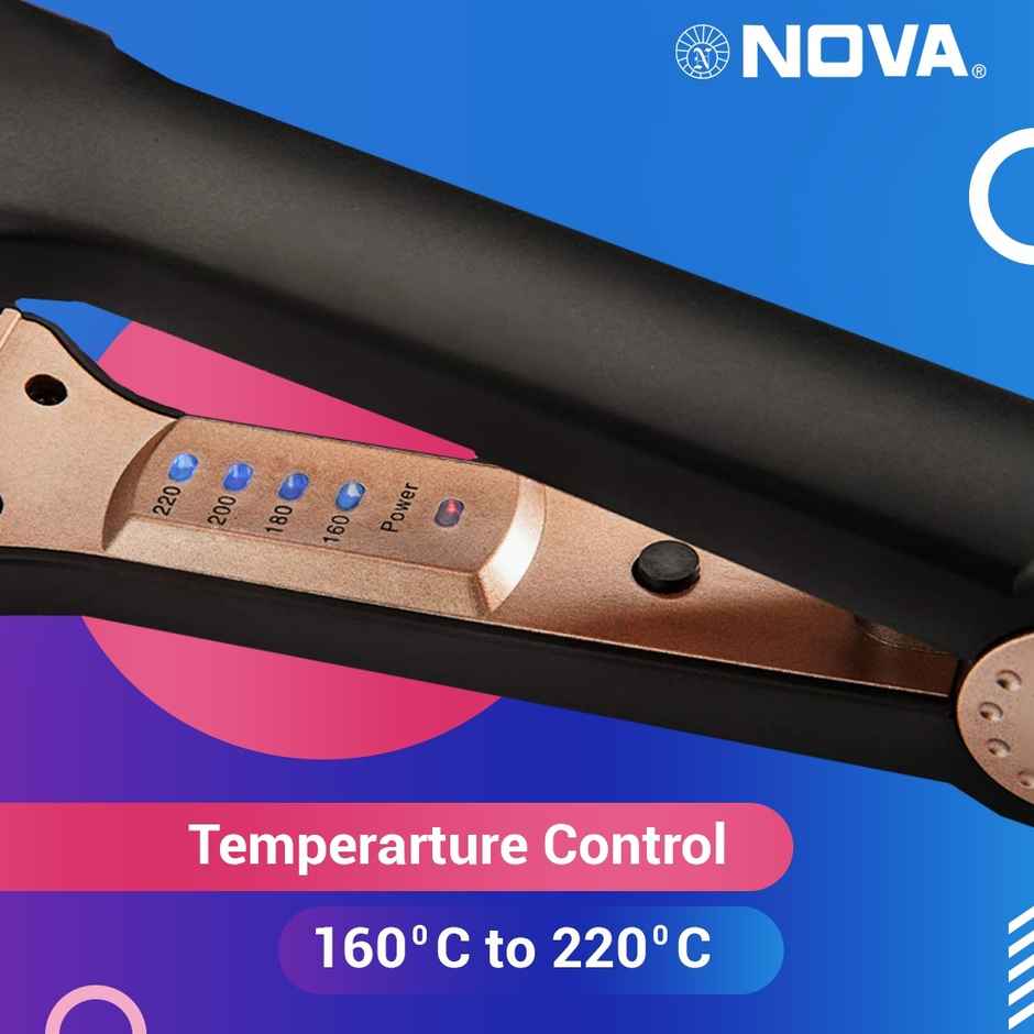 Nova Temperature Control Professional Nhs 901 Hair Straightener |Black and Gold