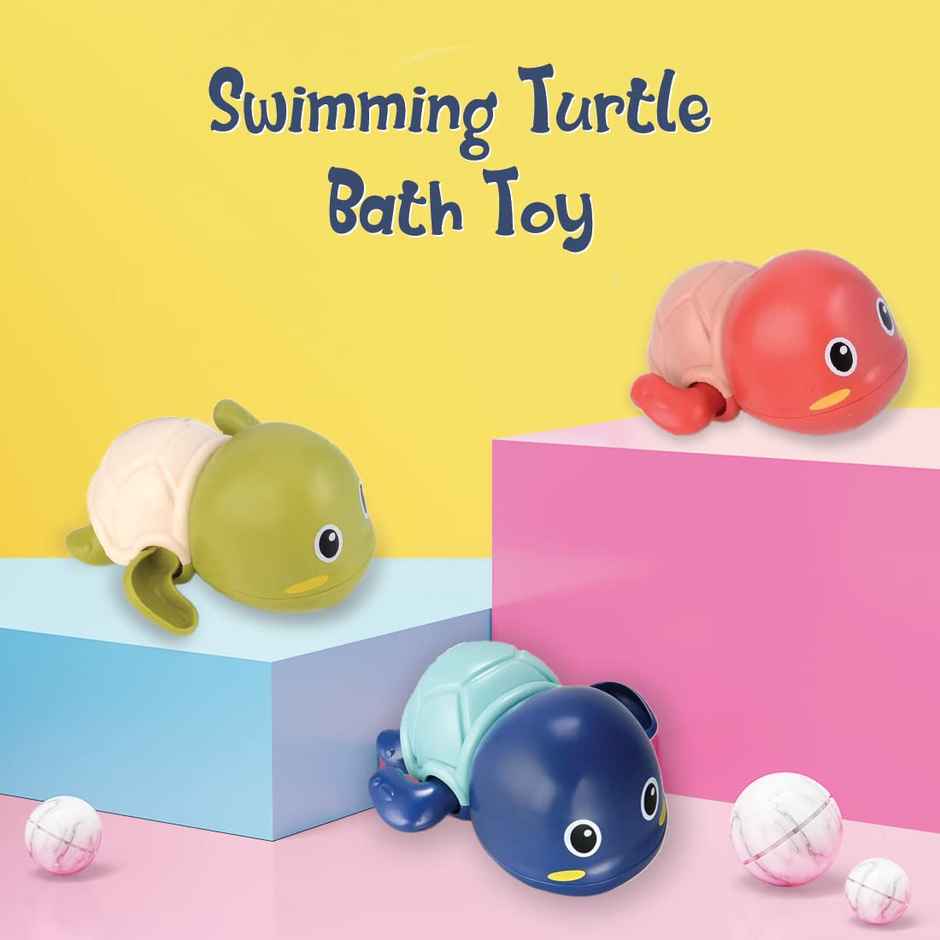 Wembley Swimming Turtle Bath Toys For Toddlers Kids Cute Floating Wind Up On Water (Pack - 2)