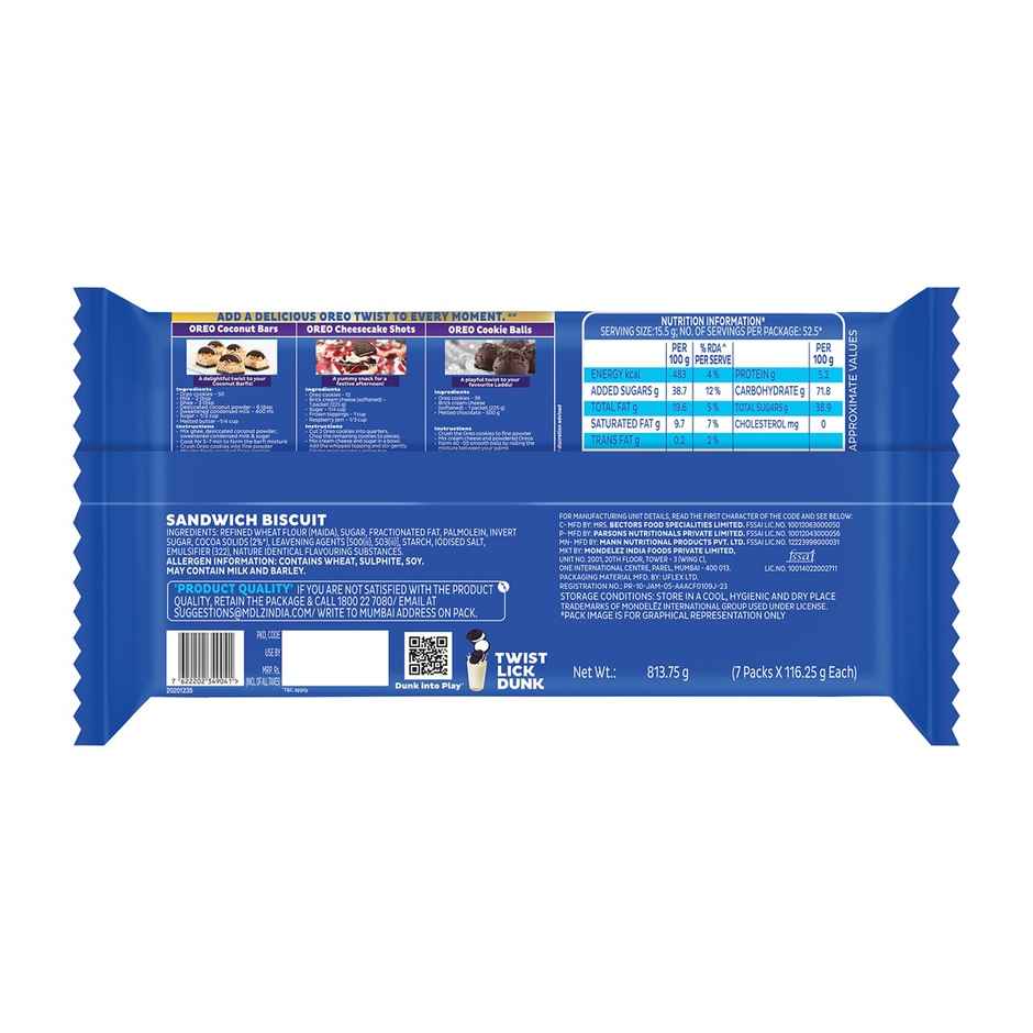 Cadbury Oreo Vanilla Flavour Crème Sandwich Biscuit Mega Family Pack