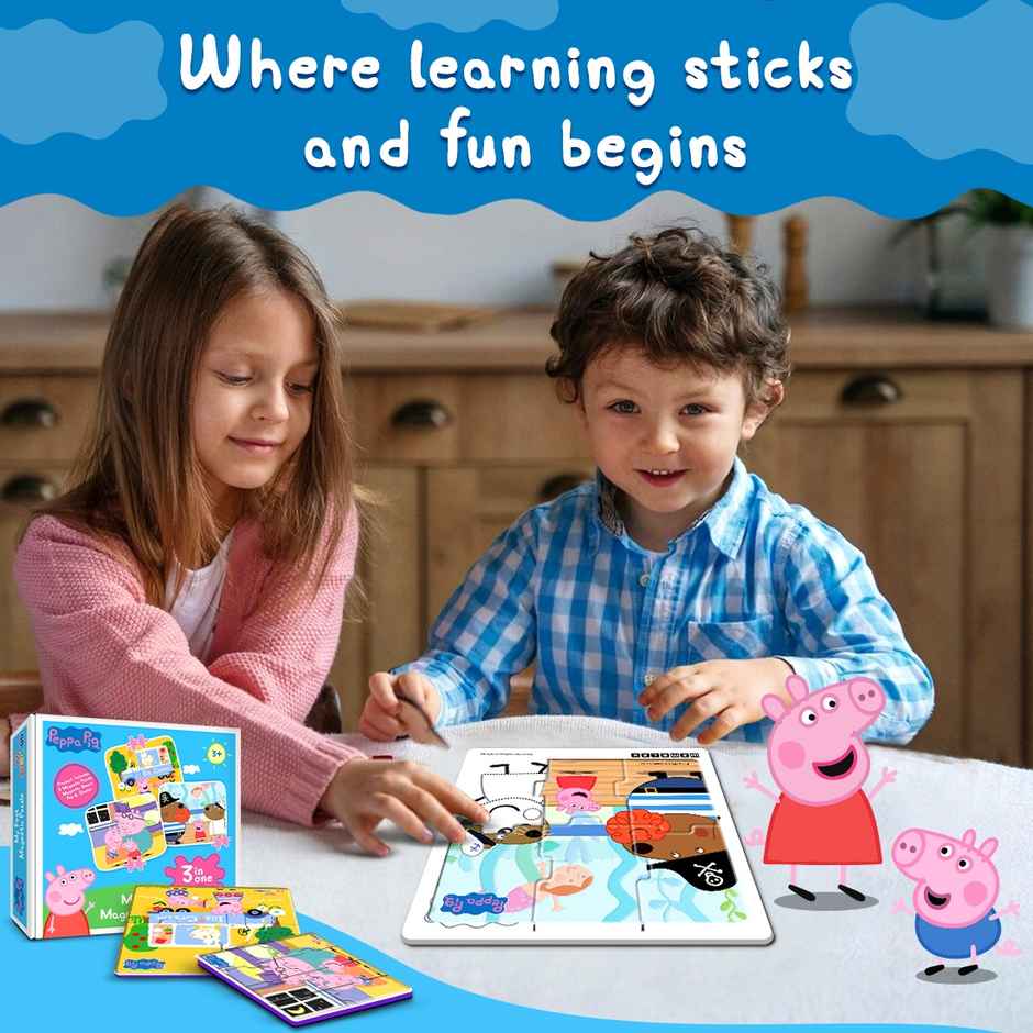 Wembley Peppa Pig - 3 in 1 Jigsaw Magnetic Puzzle for Kids DIY Creative Activity Set
