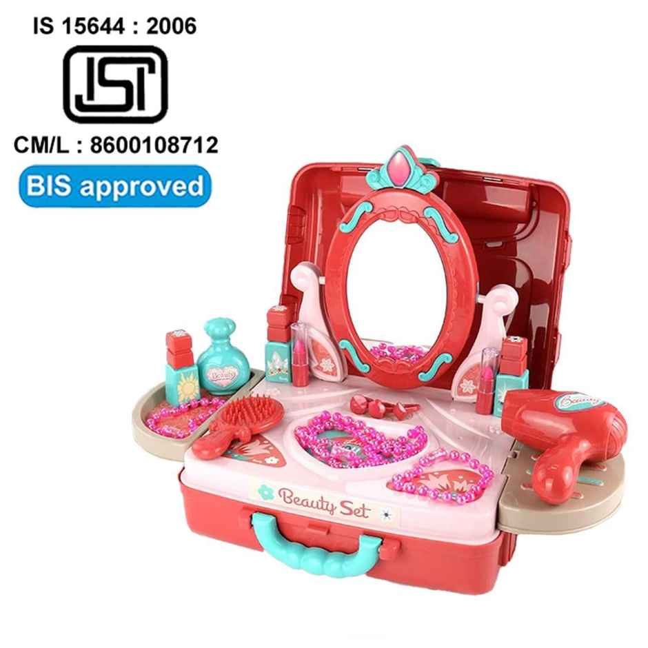 Wembley Makeup Kit Toy Set Pretend Play Baby Doll Set With Mirror & Hair Styling Cosmetics